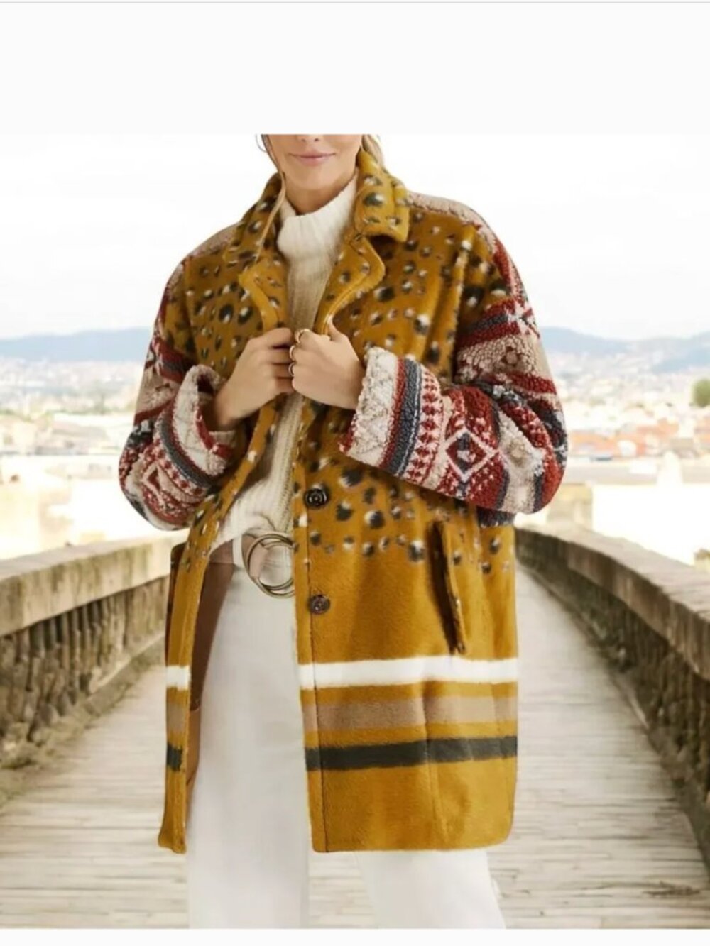 Pilcro Anthropologie Faux Fur Contrast Jacket